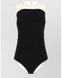Courreges - Sunshiel Bodysuit Contrast Panels Sheer Design - Lyst