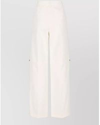 Fendi - Cotton High-Rise Wide-Leg Trousers - Lyst