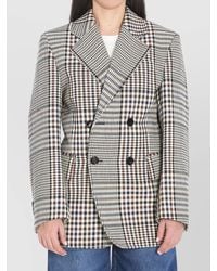 Bottega Veneta - Double-Breasted Check Blazer - Lyst