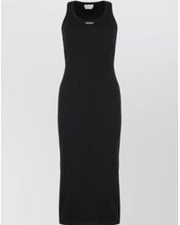 McQueen - Ribbed Sleeveless Midi Dress - Lyst