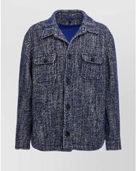 Etro - Chevron Wool Shirt Jacket - Lyst