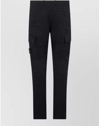 Stone Island - Straight Leg Cotton Cargo Trousers - Lyst