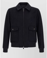Pal Zileri - Wool Single-Breasted Bomber Jacket - Lyst
