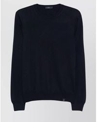 Fay - Ribbed Crew Neck Wool Sweater With Long Sleeves - Lyst