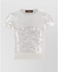 Max Mara - Saio Sequin Short Sleeve Knit Top - Lyst