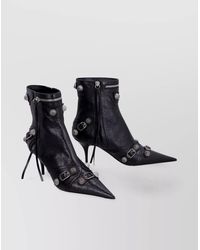 Balenciaga - Lamb Leather Patent Pointy Toe Ankle Boots - Lyst