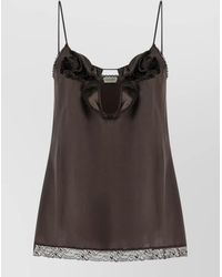 Magda Butrym - Keyhole Lace Top Ruffle Detail Straps - Lyst