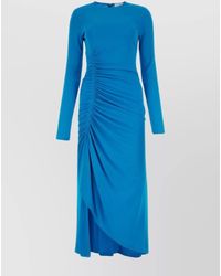 Givenchy - Viscose Crepe Draped Midi Dress - Lyst