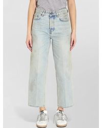 Haikure - Denim Mid-Rise Cropped Wide-Leg Trousers - Lyst