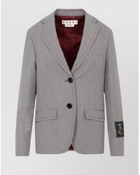 Marni - Embroidered Wool Blend Single-Breasted Blazer - Lyst