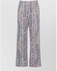 Etro - Cotton Straight-Leg Wide-Leg Trousers - Lyst