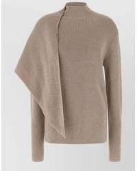 Entire studios - Asymmetric Wrap Sweater Long Sleeves Mock Neck - Lyst
