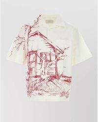 Prada - Poplin Shirt Short Sleeves Graphic Print Pocket - Lyst