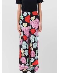 Marni - Silk Printed Wide-Leg Trousers - Lyst