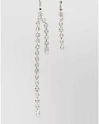 MM6 by Maison Margiela - Crystal Chain Asymmetric Hoop Earrings - Lyst