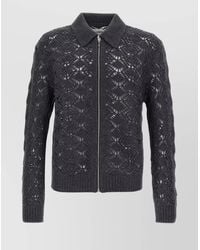 Jil Sander - Openwork Wool Cardigan - Lyst