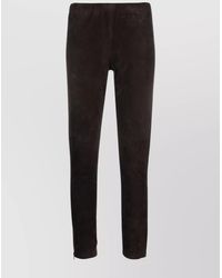 P.A.R.O.S.H. - Suede Slim-Fit Trousers - Lyst