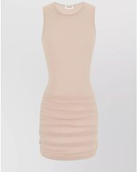 Saint Laurent - Ruched Sleeveless Mini Dress - Lyst