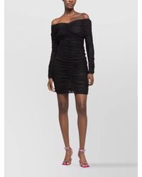 AZ FACTORY - Ruched Off-Shoulder Long-Sleeve Mini Dress - Lyst