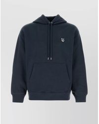 Maison Kitsuné - Hooded Sweatshirt With Ribbed Cuffs And Pocket - Lyst