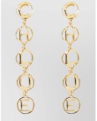 Chloé - Brass Script Earring - Lyst