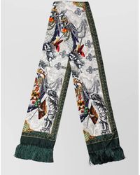Dolce & Gabbana - Silk Baroque Angel Print Scarf - Lyst
