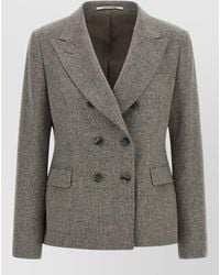 Tagliatore - Cashmere Herringbone Double-Breasted Blazer - Lyst