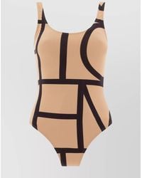 TOTEME - Monogram-Print Scoop-Neck Swimsuit - Lyst