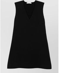 Fendi - Fine-Knit V-Neck Sleeveless Mini Dress - Lyst