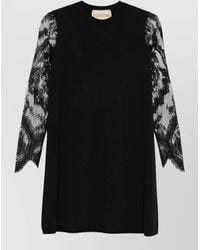 Valentino Garavani - Lace-Embroidered Long-Sleeve Mini Dress - Lyst