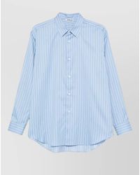 AURALEE - Striped Silk Cotton Long-Sleeve Shirt - Lyst