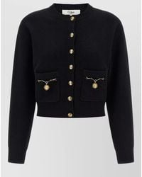 Chloé - Horse Medal Knitted Cardigan Front Pockets - Lyst