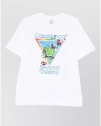 CASABLANCA - Printed Short-Sleeve Cotton T-Shirt - Lyst