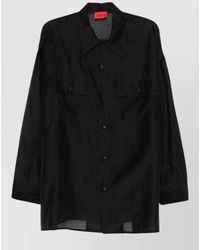 Thelatest - Long Sleeve Shirt Chest Pockets Sheer - Lyst