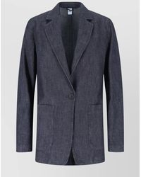 Aspesi - Denim Single-Breasted Blazer - Lyst