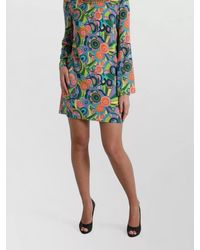 Dolce & Gabbana - Silk Printed Crystal-Embellished Long-Sleeve Mini Dress - Lyst