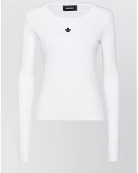 DSquared² - Cotton Long Sleeve Round Neck T-Shirt - Lyst
