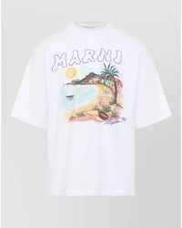 Marni - Cotton Relaxed-Fit Printed T-Shirt - Lyst