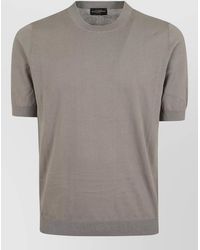 Ballantyne - Crew Neck Cotton Knit Short Sleeve Top - Lyst
