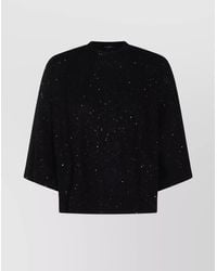 Fabiana Filippi - Wool Silk Cashmere Sequined Ribbed Cape - Lyst