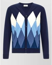 Ballantyne - Cashmere Cotton Argyle V-Neck Cardigan - Lyst