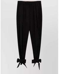 Chloé - Wool High-Rise Tapered Knot Tailored Trousers - Lyst