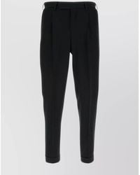 PT Torino - Wool Trousers With Belt Loops And Cuffed Hem - Lyst