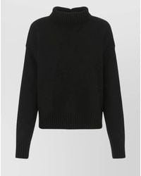 Jil Sander - Cashmere Blend Ribbed Oversized Funnel Neck Jumper - Lyst