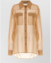 Alberta Ferretti - Silk Chiffon Blouse - Lyst