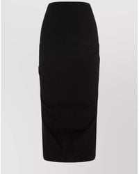 Dries Van Noten - Wool Viscose Ruched High-Rise Midi Skirt - Lyst