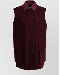Max Mara - Collared Neck Sleeveless Jacket Flap Pockets - Lyst