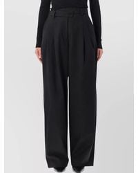 Thelatest - Wool-Blend High-Rise Pleated Wide-Leg Trousers - Lyst