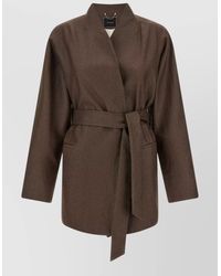 Kiton - Linen Blazer Belted Wrap Waist Design - Lyst
