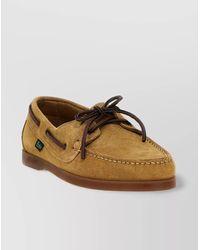 Paraboot - Moc Toe Suede Loafers With Rubber Sole - Lyst